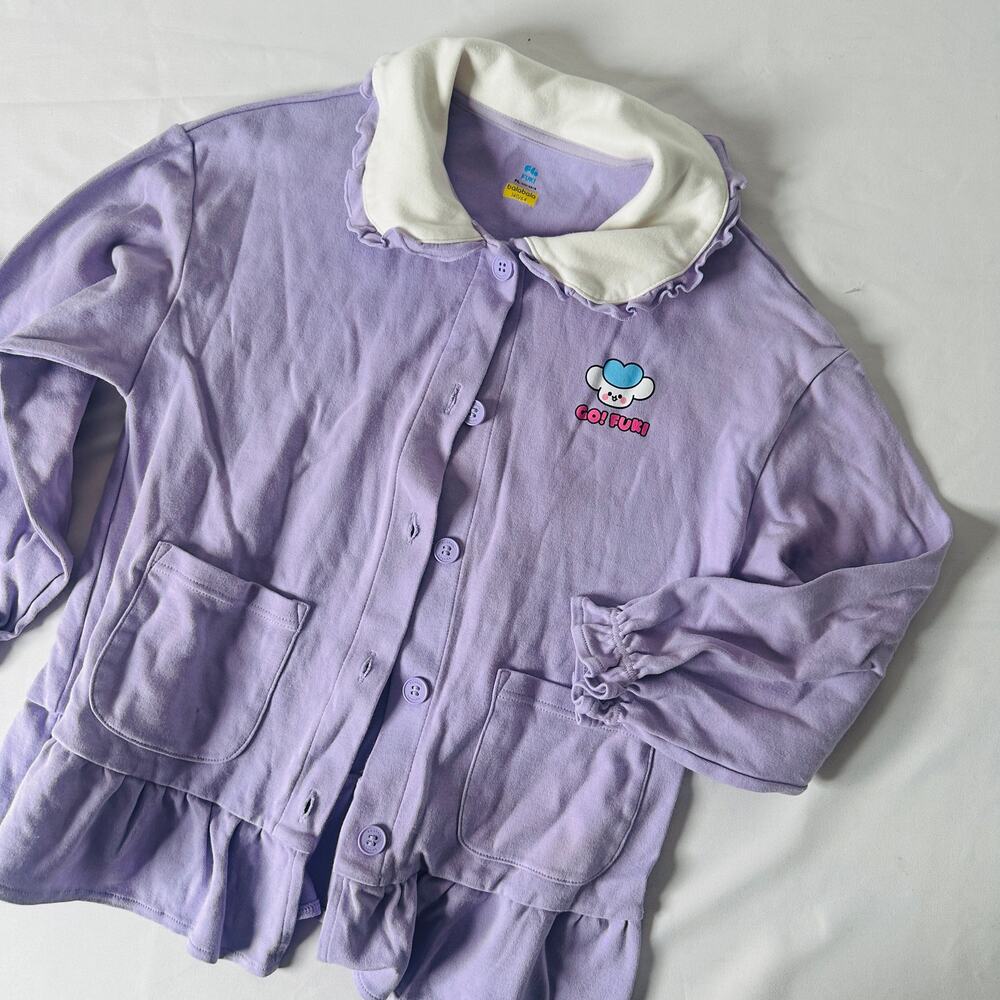 Balabala Go! Fuki Purple Peter Pan Collar Peplum Cardigan Sz 140/64 9-10 y